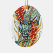 Japanse draak en Lotus Flower Keramisch Ornament (Rechts)