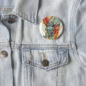 Japanse draak en Lotus Flower Ronde Button 5,7 Cm (In situ)