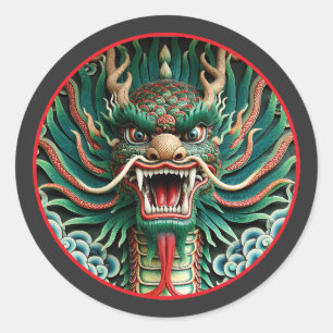 Japanse Draak en Shinto-boeddhistische tradities Ronde Sticker