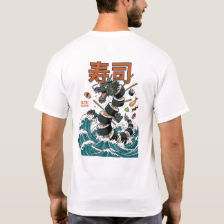 Japanse Draak en Sushi Golf Kunst T-shirt