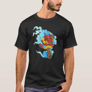 Japanse draak gehoornde demon Aziatische stijl Ire T-shirt