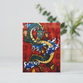 Japanse draak - geluk briefkaart (Staand voorkant)