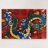 Japanse draak - geluk legpuzzel (Horizontaal)