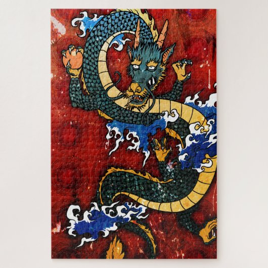 Japanse draak - geluk legpuzzel (Verticaal)