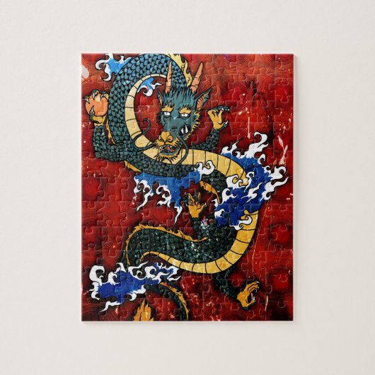 Japanse draak - geluk legpuzzel (Verticaal)