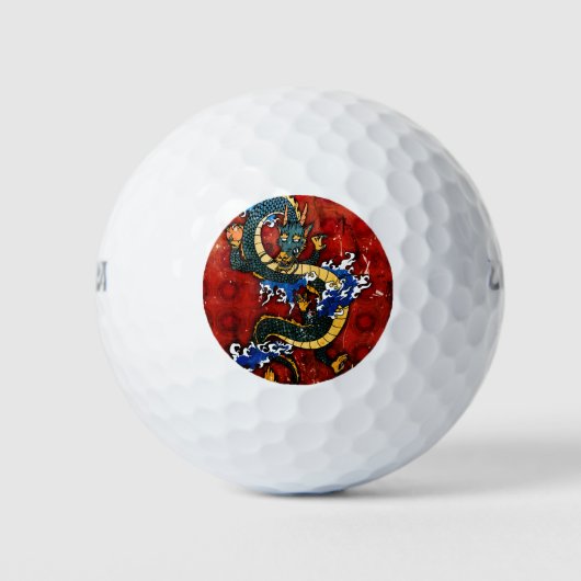 Japanse Draak - Goed Geluk Golfballen (Voorkant)