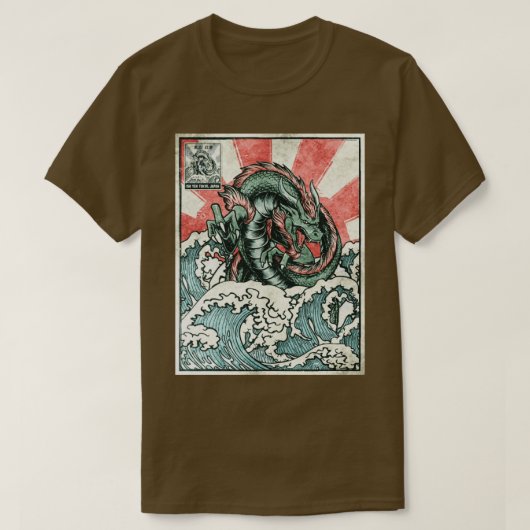 Japanse draak Grote Golf van Kanagawa  Ja T-shirt (Design voorkant)