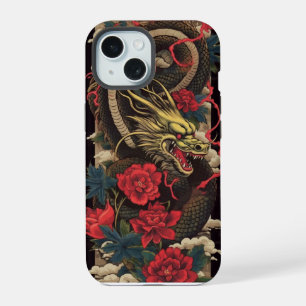 Japanse Draak Hoortelefoonhoes iPhone 15 Case