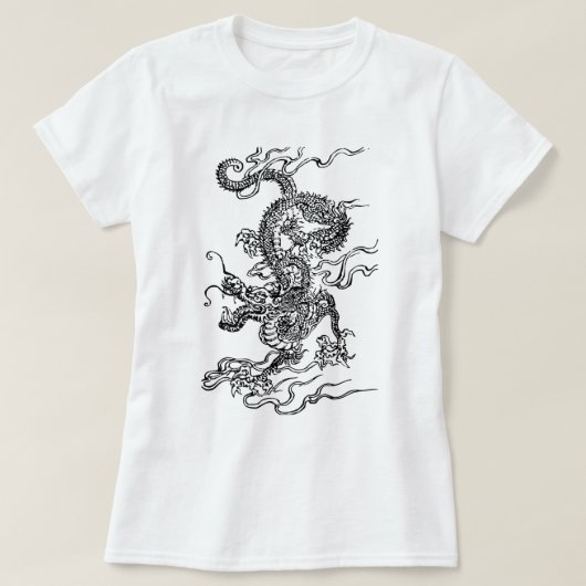 Japanse draak - in Chinese stijl T-shirt (Design voorkant)