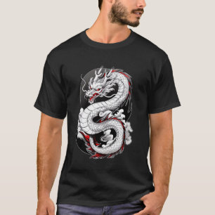 Japanse Draak In Wolken Mannen Vrouwen Aziatische T-shirt