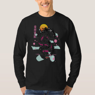 Japanse Draak Kanji Aziatische Demon Otaku Sakura T-shirt