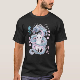 Japanse Draak Kawaii Alpaca Llama Schattig Pastel T-shirt