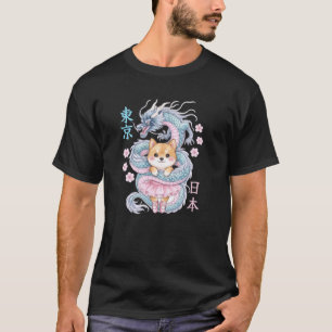 Japanse Draak Kawaii Ballet Ballerina Schattig Ani T-shirt