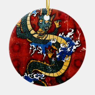 Japanse draak keramisch ornament