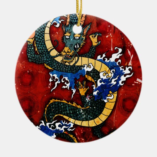 Japanse draak keramisch ornament (Voorkant)