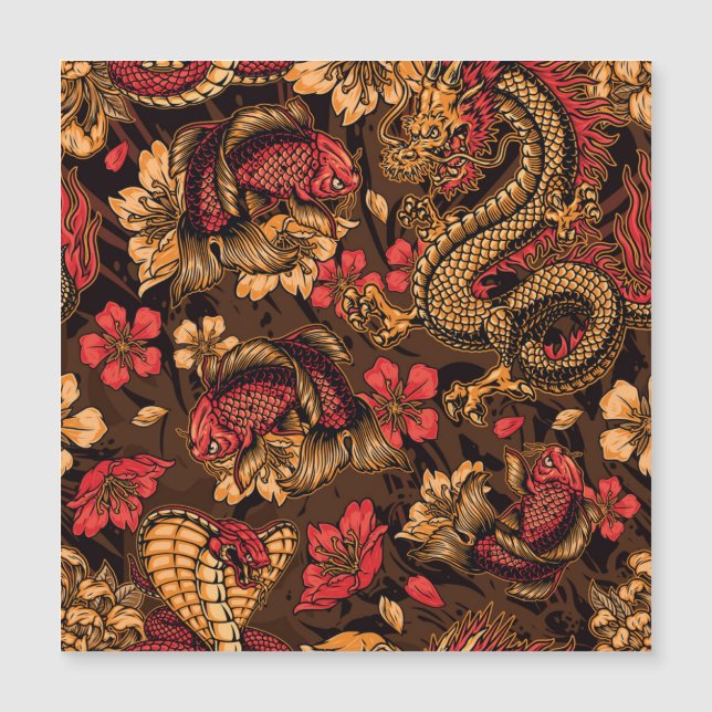 Japanse draak koi patroon. (Voorkant)