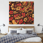 Japanse draak koi patroon. canvas afdruk (Insitu (Slaapkamer))