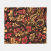 Japanse draak koi patroon. fleece deken (Voorkant (Horizontaal))