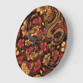 Japanse draak koi patroon. grote klok (Hoek)