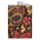 Japanse draak koi patroon. heupfles (Achterkant)