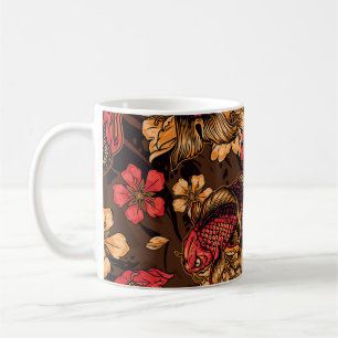 Japanse draak koi patroon. koffiemok