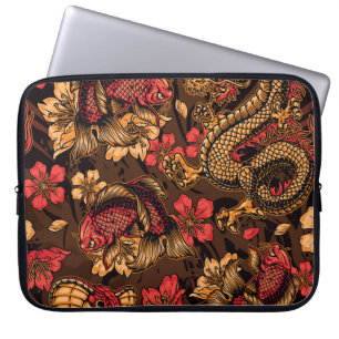 Japanse draak koi patroon. laptop sleeve