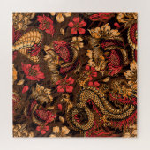 Japanse draak koi patroon. legpuzzel (Horizontaal)