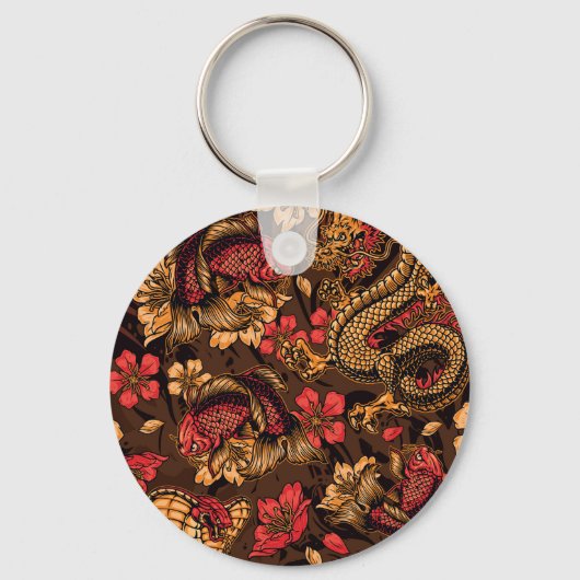 Japanse draak koi patroon. sleutelhanger (Voorkant)