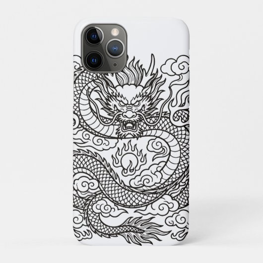Japanse Draak Lijn Kunst Muismat Design Case-Mate iPhone Case (Achterkant)