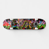 Japanse draak met Kanji Graffiti Skateboard (Horizontaal)