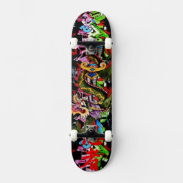 Japanse draak met Kanji Graffiti Skateboard