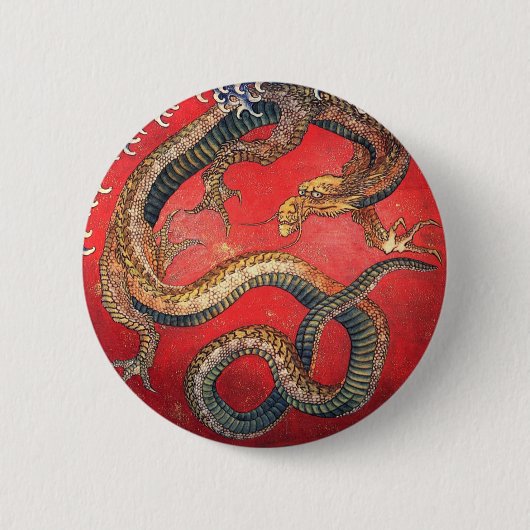 Japanse draak ronde button 5,7 cm (Voorkant)