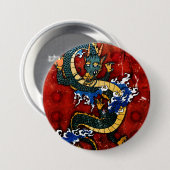 Japanse draak ronde button 7,6 cm (Voorkant /achterkant)