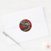 Japanse draak ronde sticker (Envelop)