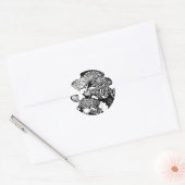 Japanse draak ronde sticker (Envelop)