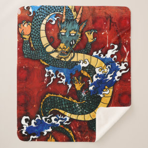 Japanse Draak Sherpa Deken