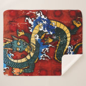 Japanse Draak Sherpa Deken (Voorkant (horizontaal))