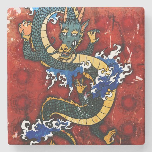 Japanse draak stenen onderzetter (Voorkant)