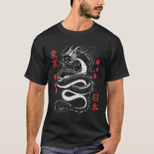 Japanse draak Tokio Japan jaren 80 Aziatische myth T-shirt