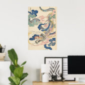 Japanse Draak Ukiyo-e Kunstprint Edo-Periode Wolk Poster (Thuiskantoor)