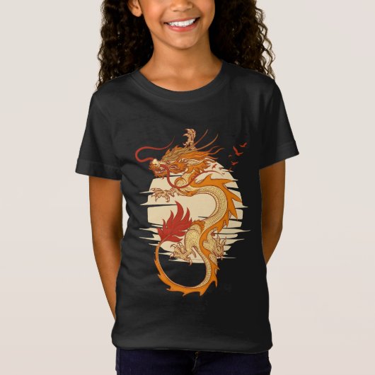 Japanse Draak Vintage T-shirt (Voorkant)