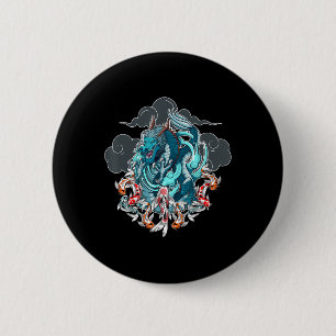 Japanse dragon Anime Japan Tattoo Anime Lover Cut Ronde Button 5,7 Cm