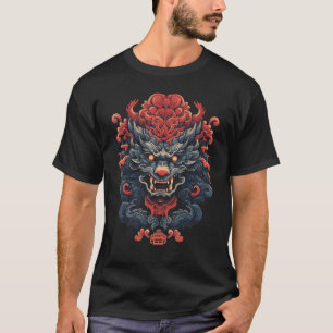Japanse Dragon Netsuke Carving Art Design T-shirt