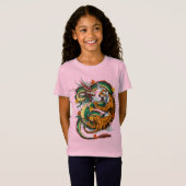 Japanse Dragon Tiger Battle T-shirt (Voorkant volledig)