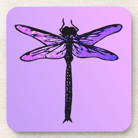 Japanse dragonfly, amethyst paars Bier Onderzetter (Voorkant)