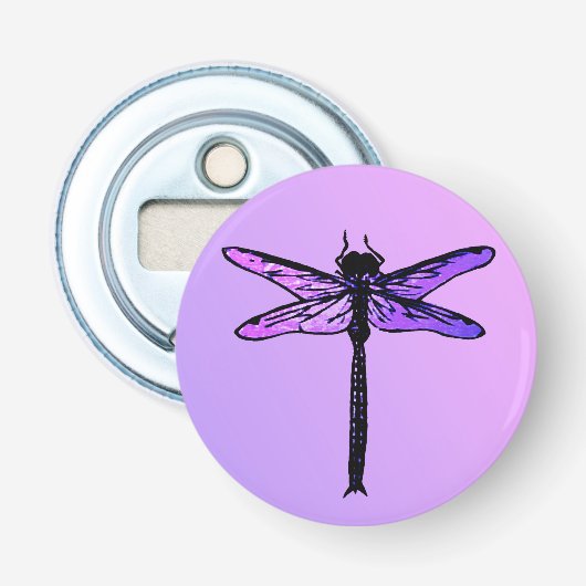Japanse dragonfly, amethyst paars Button Flesopener (Voorkant)