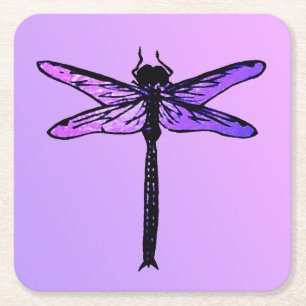  Japanse dragonfly, amethyst paars Kartonnen Onderzetters