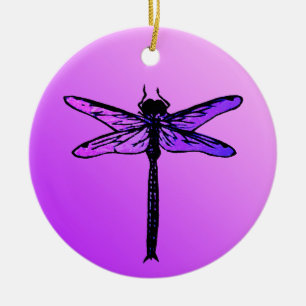 Japanse dragonfly, Amethyst Paars Keramisch Ornament