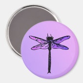 Japanse dragonfly, amethyst paars Magneet (Voorkant / Achterkant)