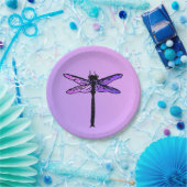  Japanse dragonfly, amethyst paars Papieren Bordje (Feest)